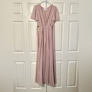 Bohme Blush Pink Flutter Sleeve Maxi Dress